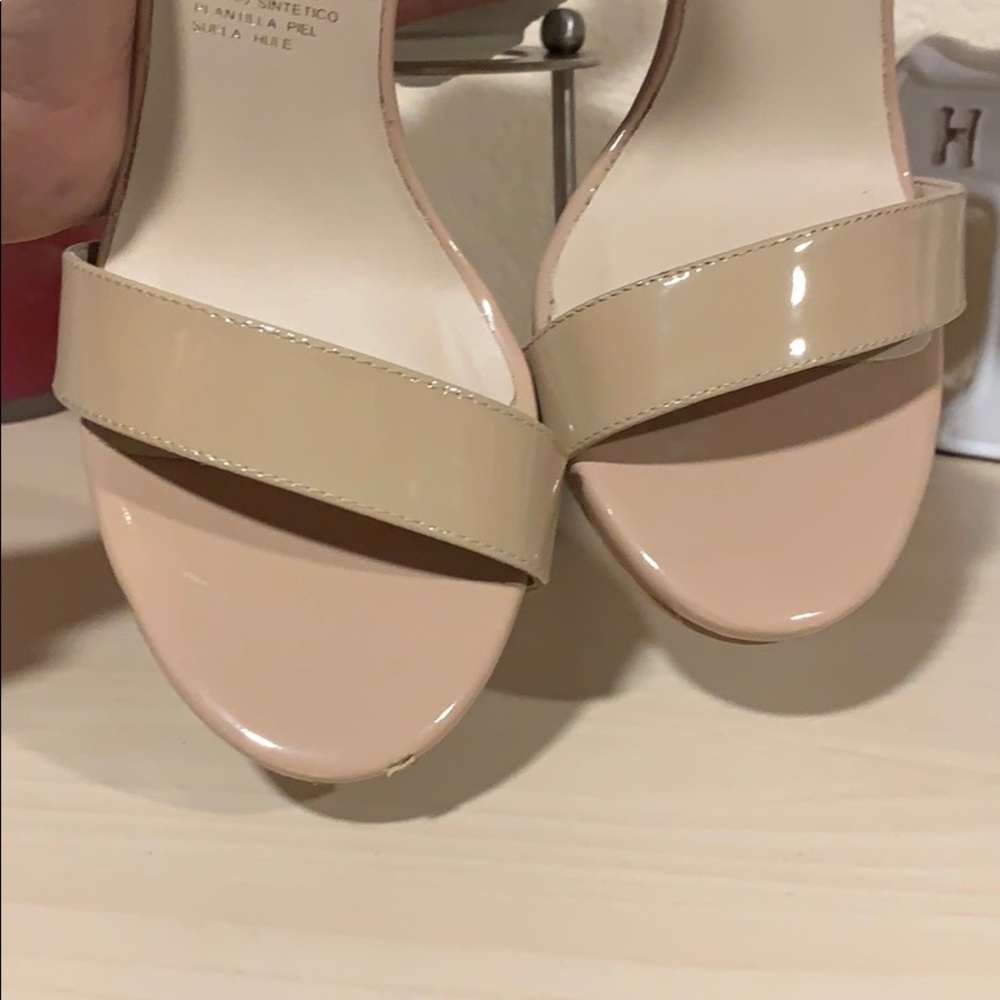 Leather Nude ankle strap heels size 8 - Picture 13 of 15